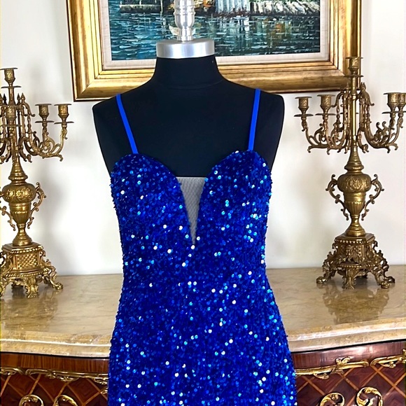 Meier Collection formal Sparkling all sequins on Velvet  evening prom dress - Picture 3 of 6